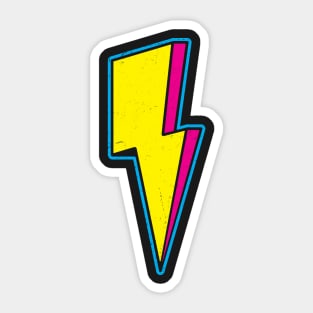 Retro 3D Lightning Bolt Sticker